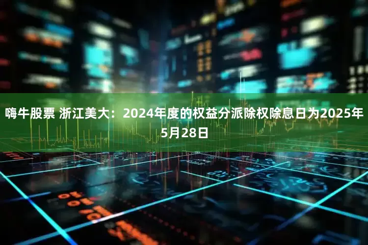 嗨牛股票 浙江美大：2024年度的权益分派除权除息日为2025年5月28日