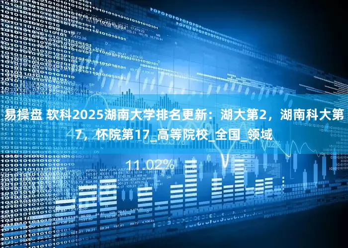 易操盘 软科2025湖南大学排名更新：湖大第2，湖南科大第7，怀院第17_高等院校_全国_领域