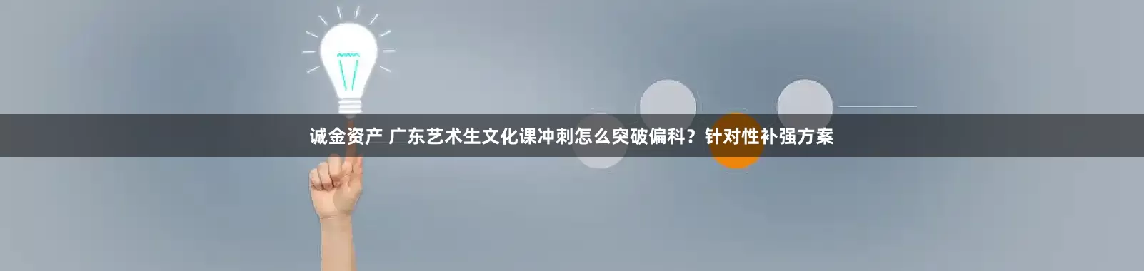 诚金资产 广东艺术生文化课冲刺怎么突破偏科?针对性补强方案